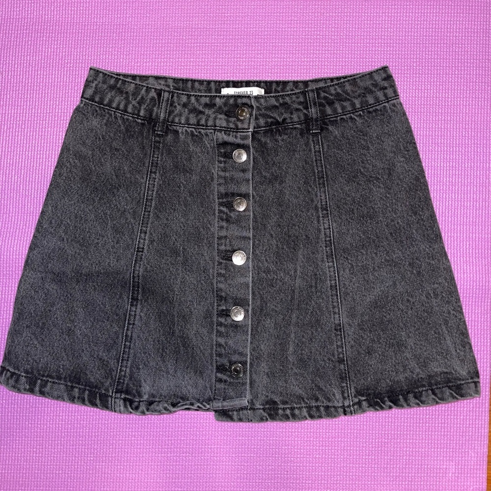 Forever 21 Black Jean Skirt